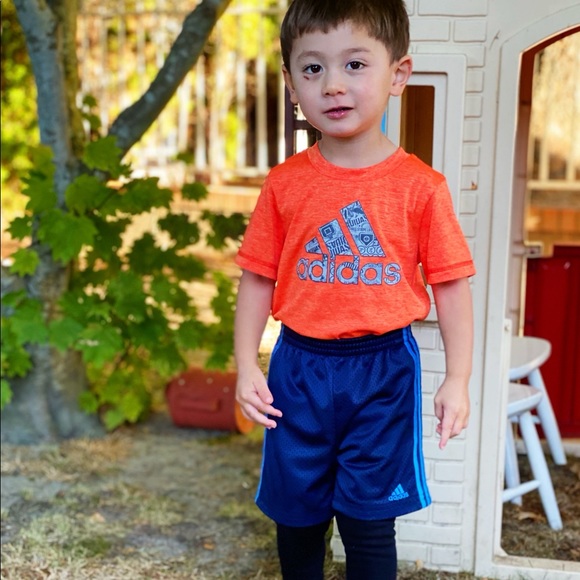 Adidas 2T Short Sleeve Logo T-Shirt (Orange) - Picture 2 of 4